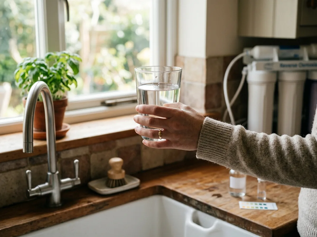 Under-sink reverse osmosis filter stages and storage tank for well water